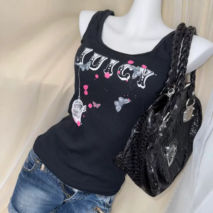 [BUNJANG] Juicy Couture Logo Sleeveless Top / M Juicy Couture 로고 슬리브리스