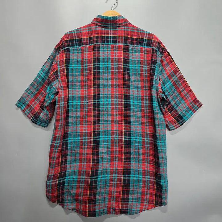 [BUNJANG] Uniqlo U Linen Cotton Checkered Short Sleeve Shirt / 유니클로 U(UNIQLO U) 린넨 코튼 체크 반팔 셔츠 M