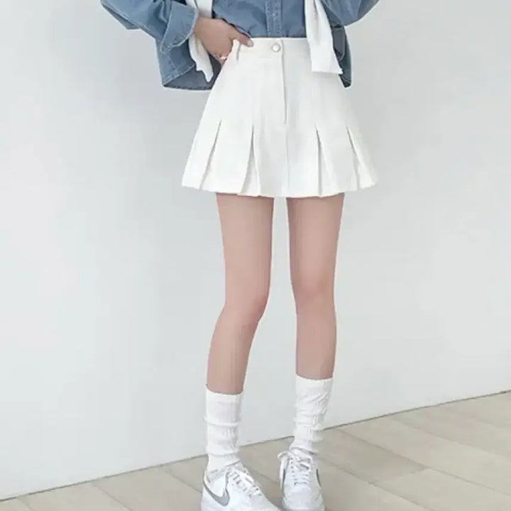[BUNJANG] Cotton Mini Skirt / 코튼 핀턱 미니스커트