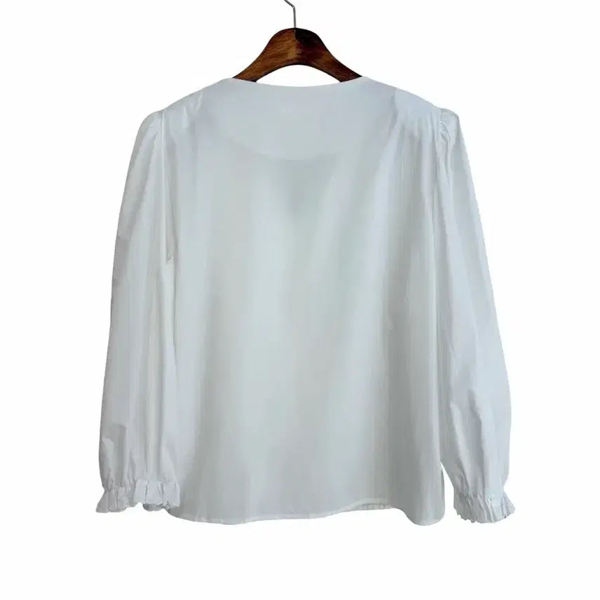 [BUNJANG] Ivory Lace Cotton Blouse / 교신안함)아이보리 레이스 코튼 블라우스