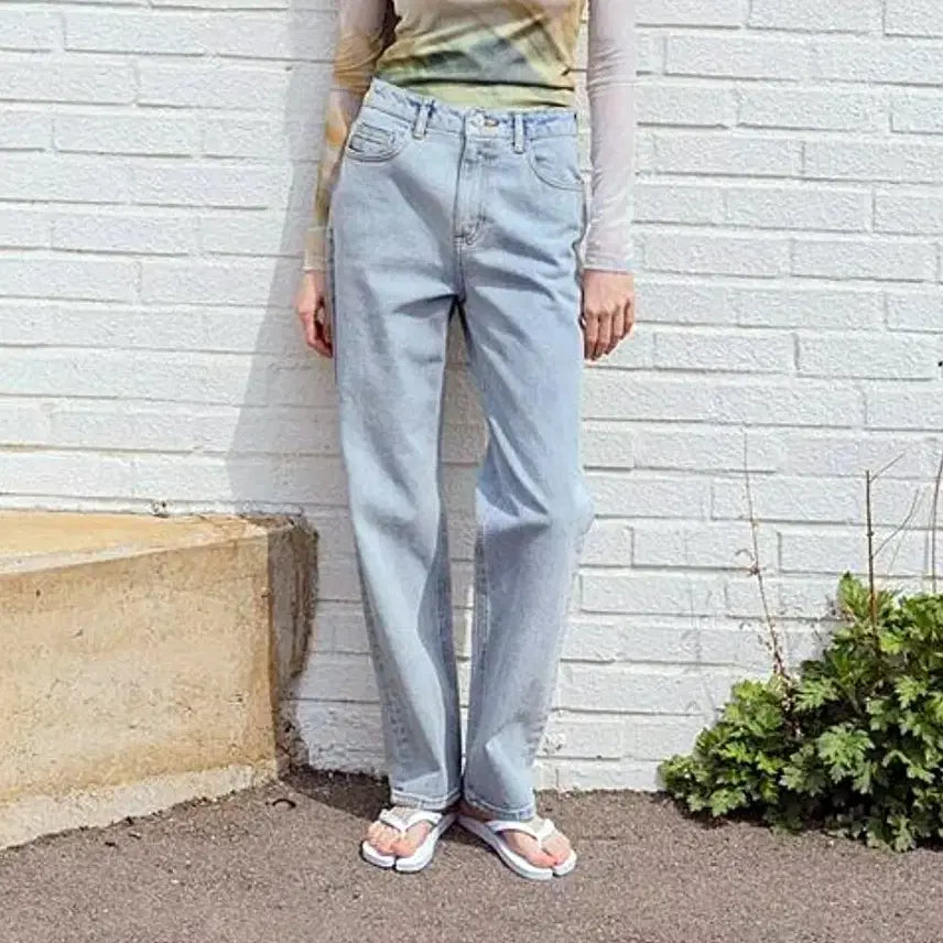 [BUNJANG] YUERE Beige Straight Fit Denim Pants 55 / 유에르(YUERE) 베이지 스트레이트핏 데님팬츠 55 새상품