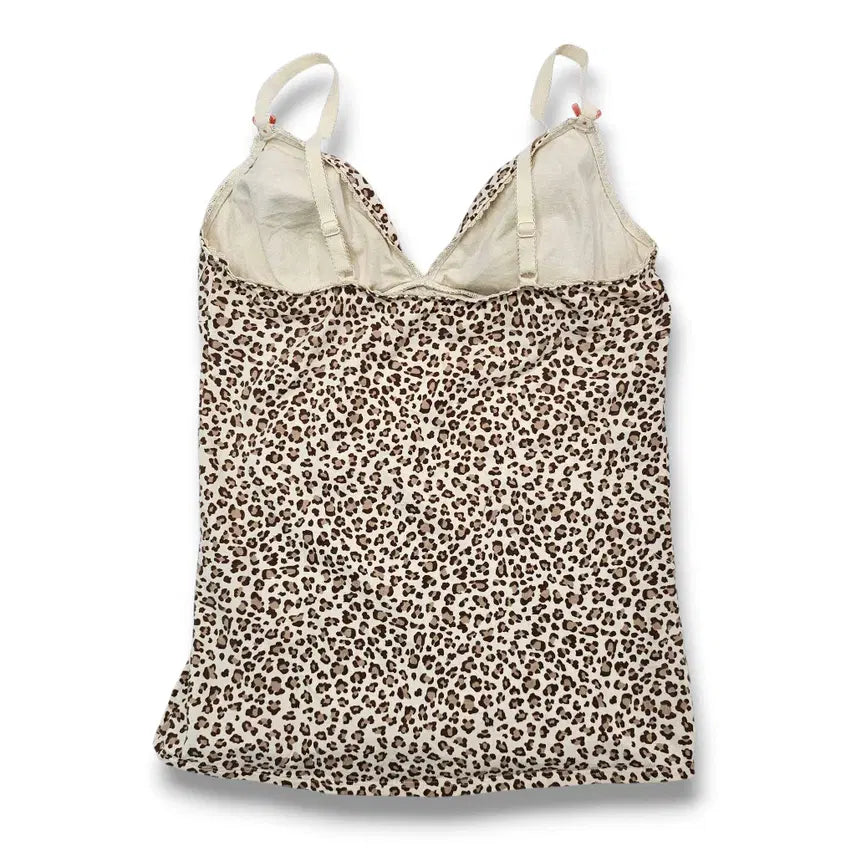[BUNJANG] Vintage Leopard Print Ribbon Sleeveless Top / XS VTG 레오파드 리본 슬리브리스