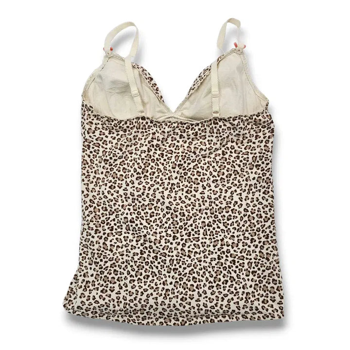 [BUNJANG] Vintage Leopard Print Ribbon Sleeveless Top / XS VTG 레오파드 리본 슬리브리스