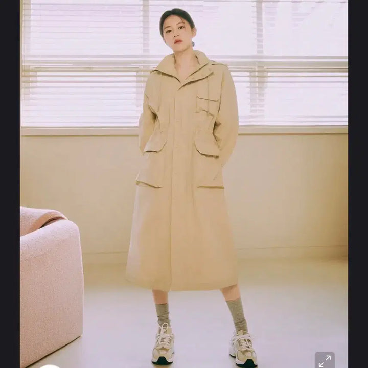[BUNJANG] Marithe Francois Girbaud Big Pocket Fishtail Jumper Beige M / 마리떼 빅포켓 피쉬테일 점퍼 베이지 M