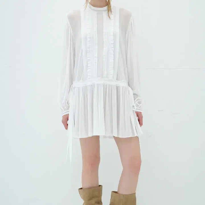 [BUNJANG] Overdue Flare Frill Lace Mini Dress - White / 오버듀플레어 FRILL LACE MINI DRESS_WHITE