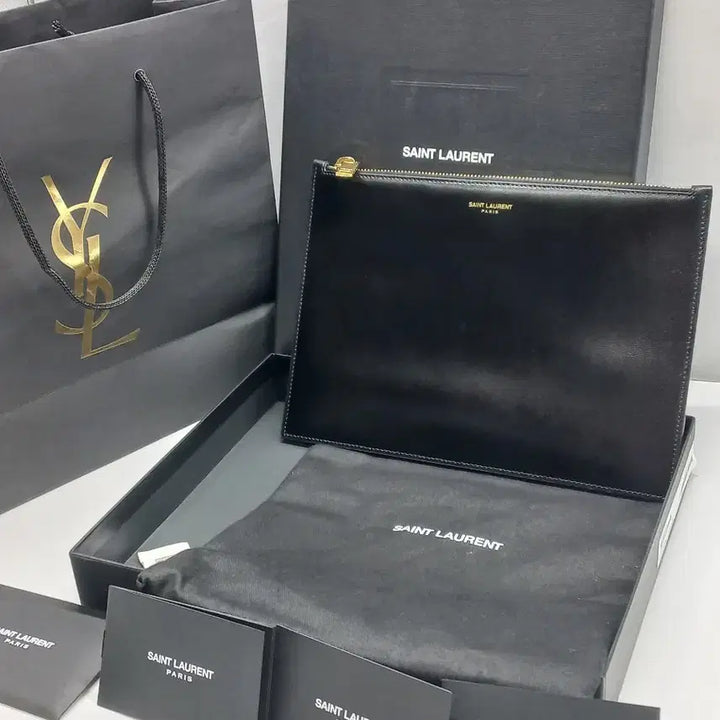 [BUNJANG] Saint Laurent Classic Logo Document Holder Clutch Bag / (정품)생로랑 클래식 로고 도큐먼트 홀더 클러치백 블랙