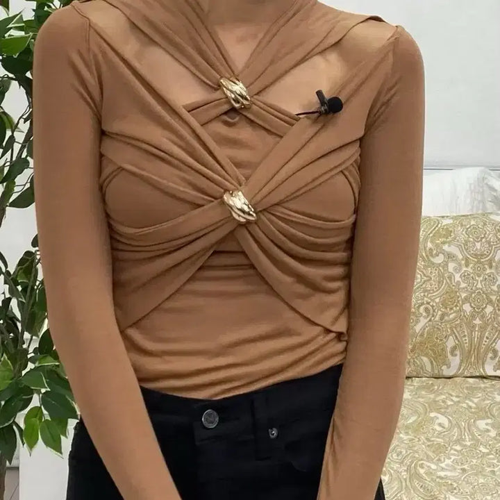 [BUNJANG] FEIW Fine Ring Jersey Top Camel Size 36 / 페이우 파인링 져지탑 36사이즈 카멜