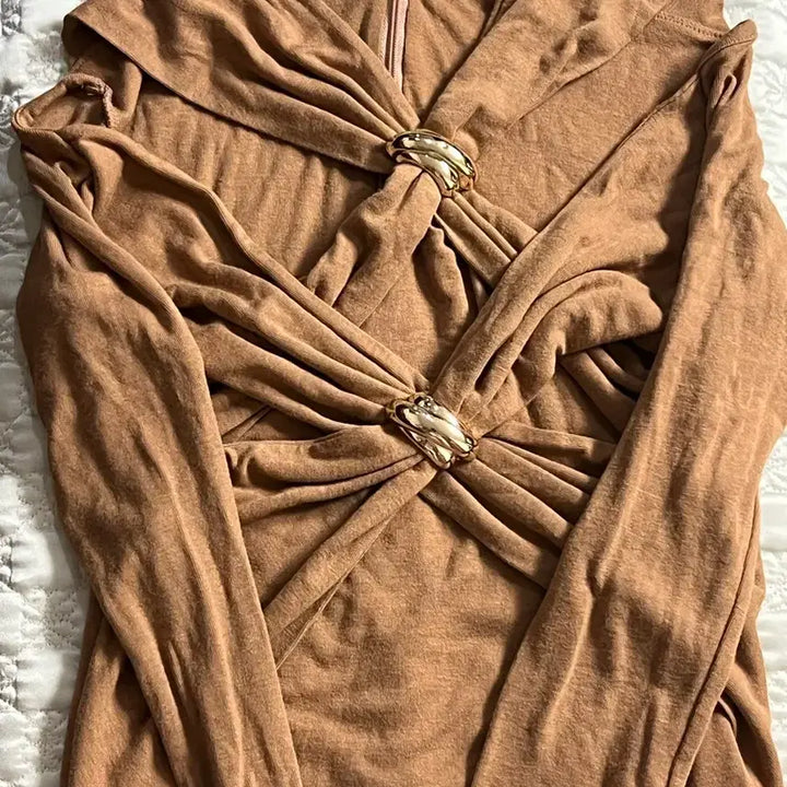 [BUNJANG] FEIW Fine Ring Jersey Top Camel Size 36 / 페이우 파인링 져지탑 36사이즈 카멜