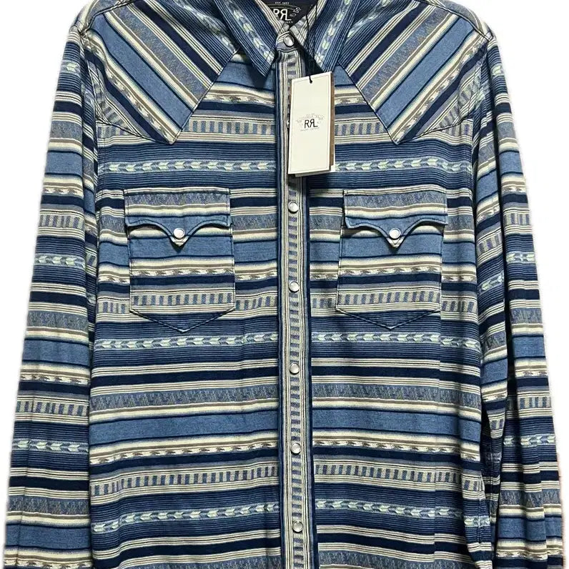 [BUNJANG] RRL Buffalo Western Jacquard Shirt Indigo L / RRL 더블알엘 Buffalo Western Jacquard Shirt