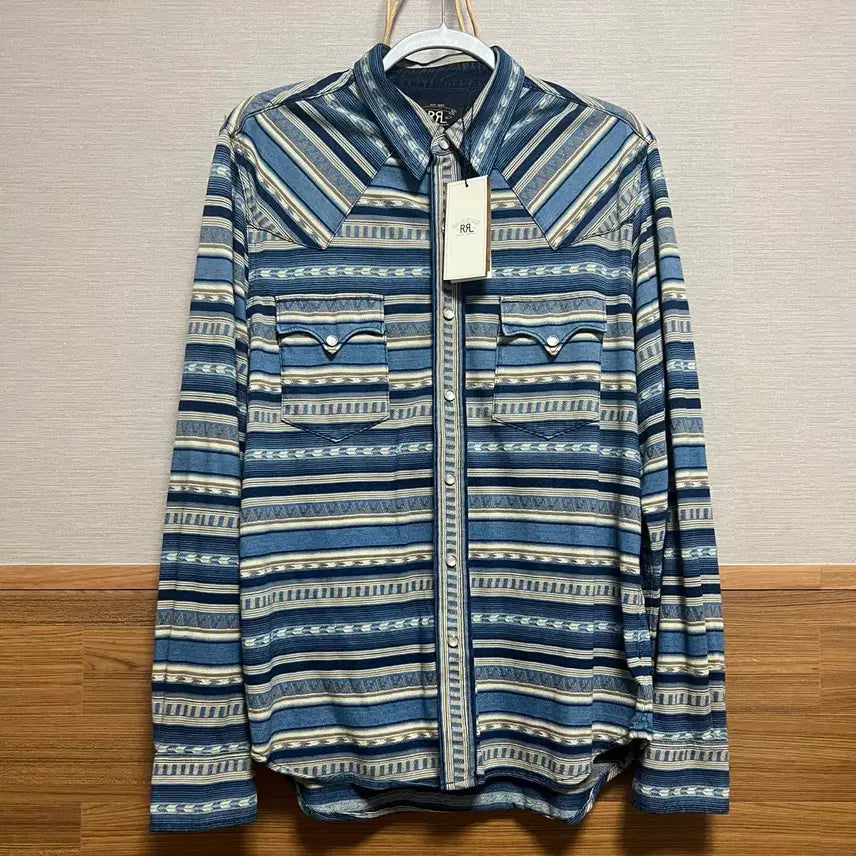 [BUNJANG] RRL Buffalo Western Jacquard Shirt Indigo L / RRL 더블알엘 Buffalo Western Jacquard Shirt