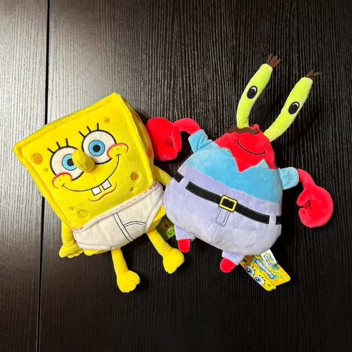 [BUNJANG] SpongeBob SquarePants &amp; Mr. Krabs Medium Plush Set (Approx. 30cm) / [일괄] 스폰지밥 팬티 중형인형 + 집게사장 중형 인형 세트 약30cm