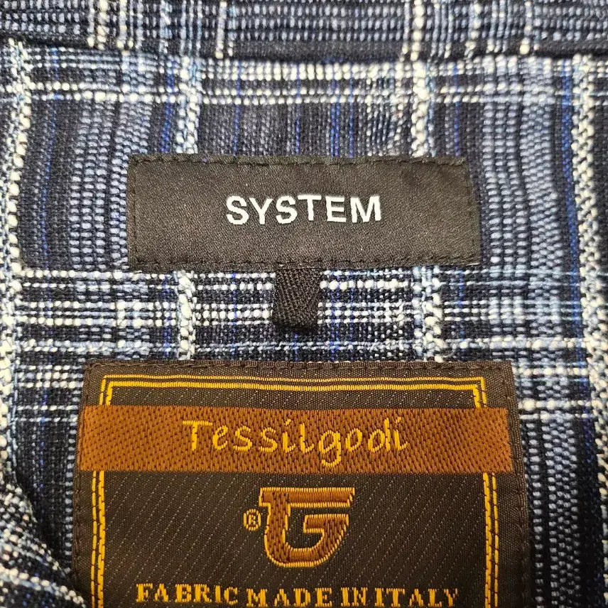 [SOLD OUT] 24SS SYSTEM 이태리 셔닐 체크 반팔 셔츠 105