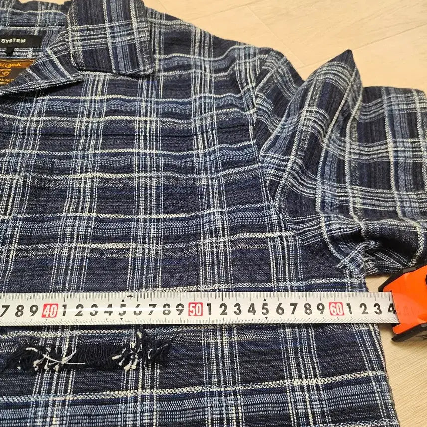 [SOLD OUT] 24SS SYSTEM 이태리 셔닐 체크 반팔 셔츠 105