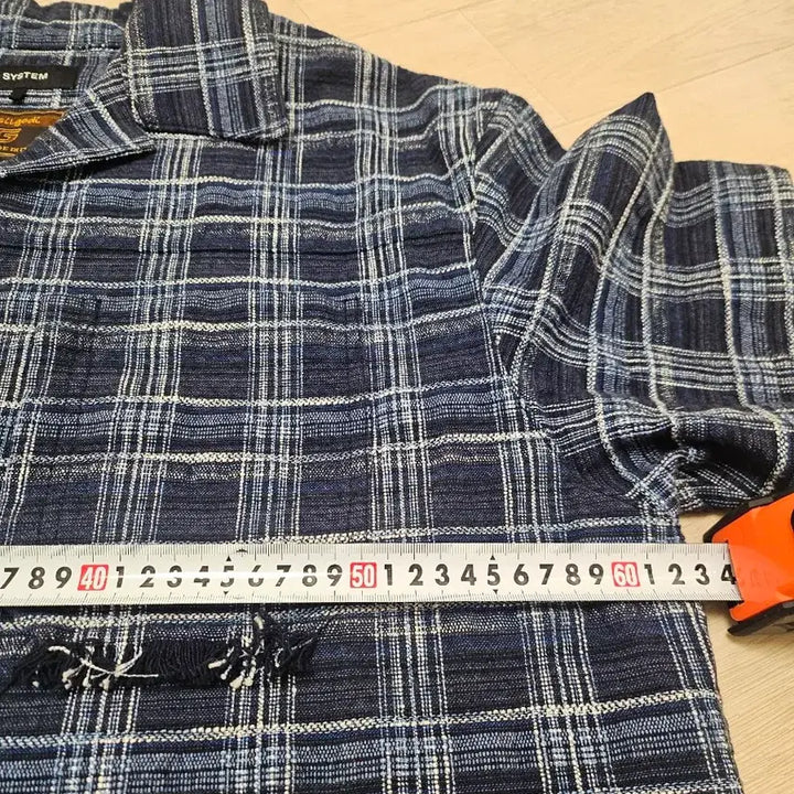 [SOLD OUT] 24SS SYSTEM 이태리 셔닐 체크 반팔 셔츠 105