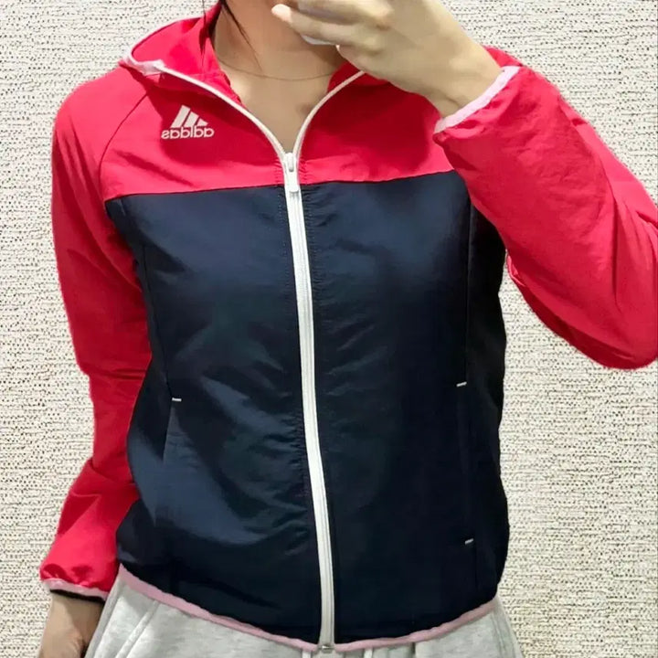 [BUNJANG] Adidas Windbreaker Red/Navy Jacket / [세탁완료] 아디다스 바람막이 레드/네이비