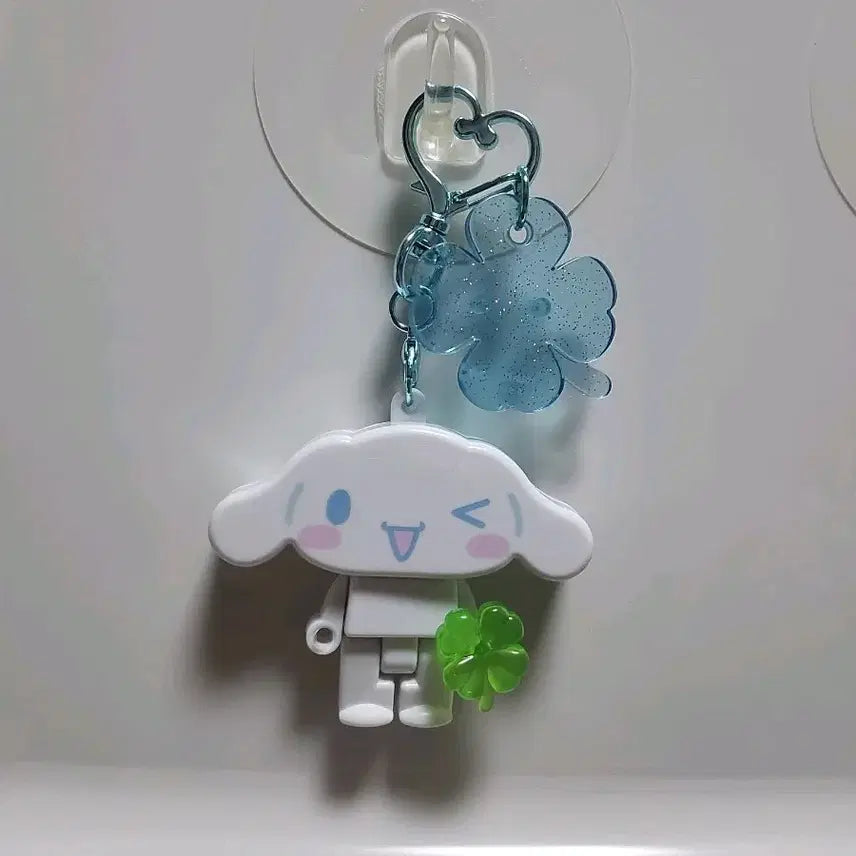 [BUNJANG] Cinnamoroll Four-Leaf Clover Lucky Brick Keychain / (5월까지 할인)시나모롤 네잎클로버 럭키브릭 키링