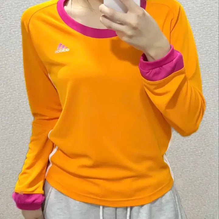 [BUNJANG] Adidas Yellow-Orange Long Sleeve T-shirt / [세탁완료] 아디다스 노랑-주황 긴팔티