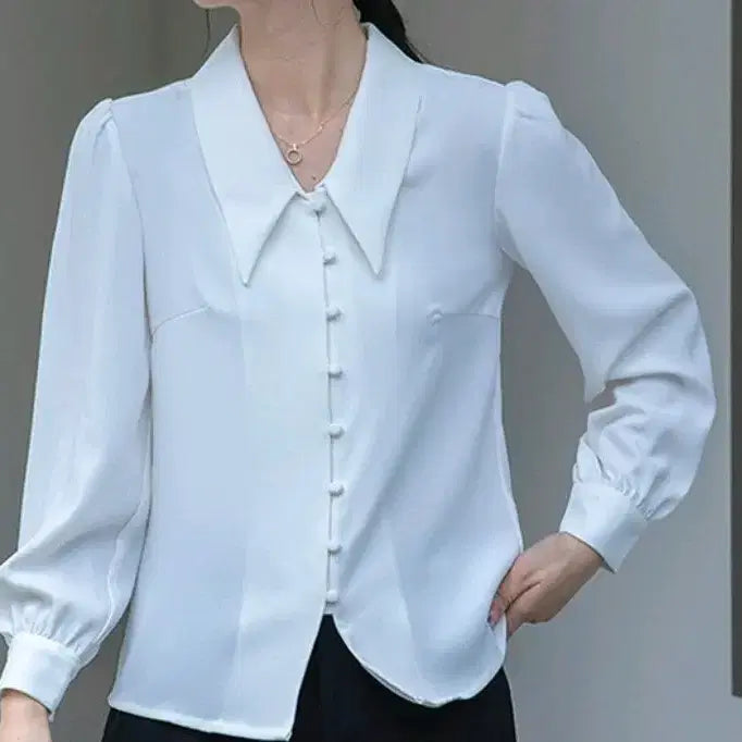 [BUNJANG] Lior Big Collar Blouse / BL254 리오르 빅카라 블라우스