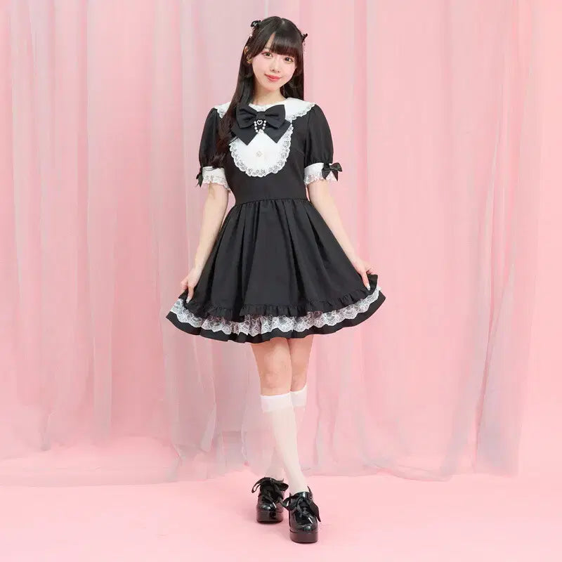 [BUNJANG] Secret Honey Rabbit Ear Short Sleeve Dress / 시크릿허니 토끼 귀 반팔 원피스