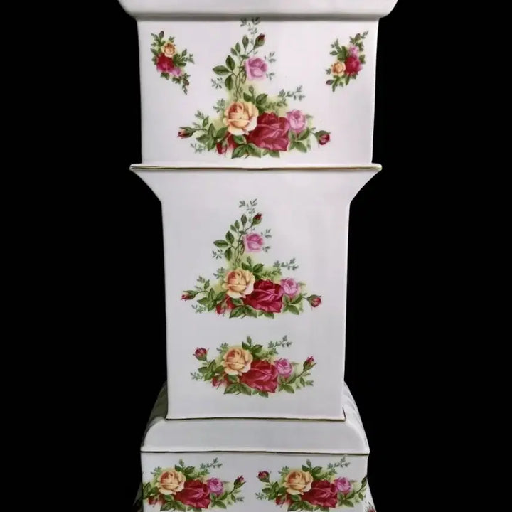 [BUNJANG] Royal Albert Old Country Roses Porcelain Clock / 로얄알버트 올드 컨츄리 로즈 도자기 시계