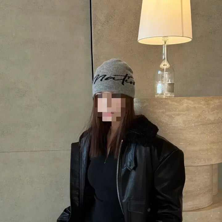 [BUNJANG] Matin Kim Logo Beanie Grey / 마뗑킴 로고 비니 그레이