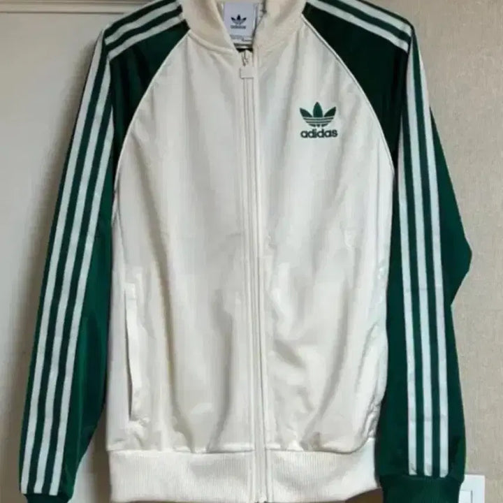 [BUNJANG] Adidas Track Jacket Full Zip Wonder White Green / 새상품) 아디다스 져지 집업 원더 화이트 그린
