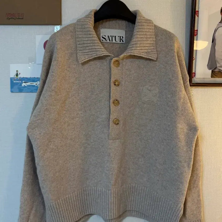 [BUNJANG] MSATUR Arles Knit Rose Beige Sweater / [M]SATUR 세터 아를 니트 로지 베이지