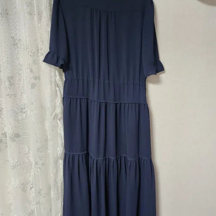 [BUNJANG] Navy Chiffon Long Dress / si네이비색 쉬폰 롱 원피스 FREE