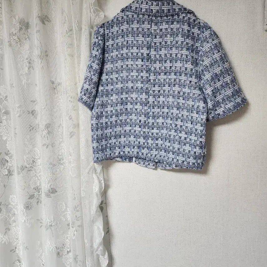 [SOLD OUT] 산드로 트위드 반팔 자켓 블루