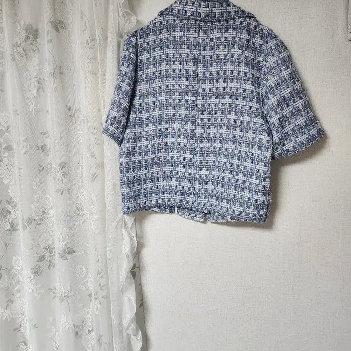 [SOLD OUT] 산드로 트위드 반팔 자켓 블루