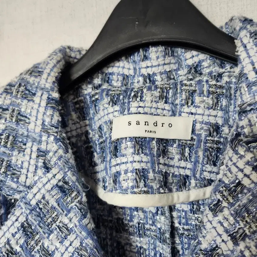 [SOLD OUT] 산드로 트위드 반팔 자켓 블루