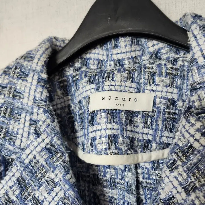 [SOLD OUT] 산드로 트위드 반팔 자켓 블루