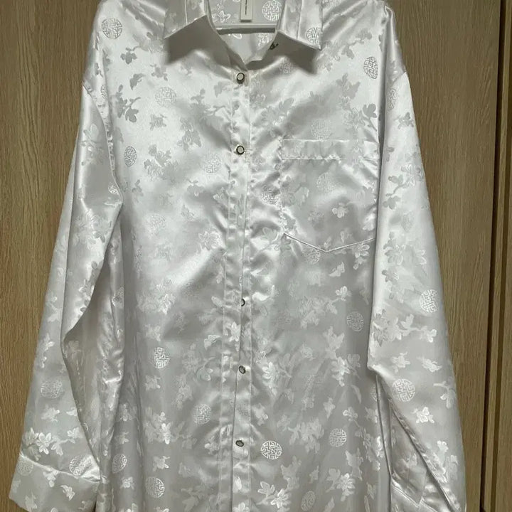 [BUNJANG] Cheonghyeon Dohwadan Oversized Shirt - Korean Traditional Design / 급전 청현 도화단 오버핏 셔츠 생활한복 댕기