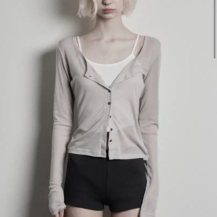 [SOLD OUT] 보헤미안서울 베이직 스쿱 버튼 가디건 베이지