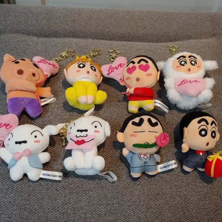 [BUNJANG] Crayon Shin-chan Character Plush Keychain Set / 귀여운 짱구 캐릭터 인형 키링 세트예요