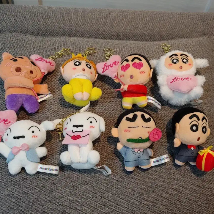 [BUNJANG] Crayon Shin-chan Character Plush Keychain Set / 귀여운 짱구 캐릭터 인형 키링 세트예요