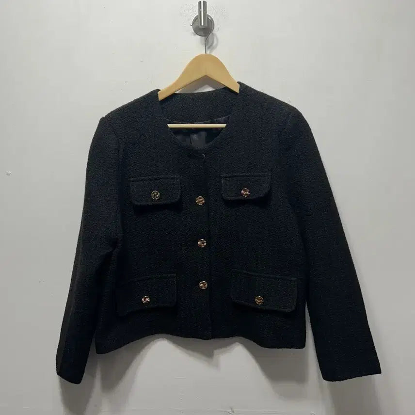 [BUNJANG] Black Tweed Crop Jacket / 블랙 트위드 크롭 자켓 F