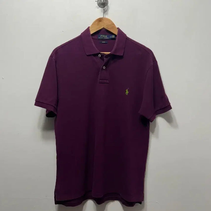 [BUNJANG] Polo Ralph Lauren Purple Collar T-Shirt - L / 폴로 랄프로렌 반팔 카라티 퍼플 L