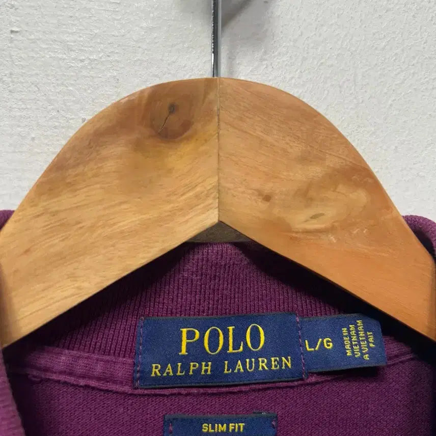 [BUNJANG] Polo Ralph Lauren Purple Collar T-Shirt - L / 폴로 랄프로렌 반팔 카라티 퍼플 L