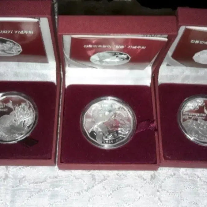 [BUNJANG] Korean Traditional Folk Games Silver Coin 3-Piece Set / 한국 전통 민속놀이 은화 3종 세트