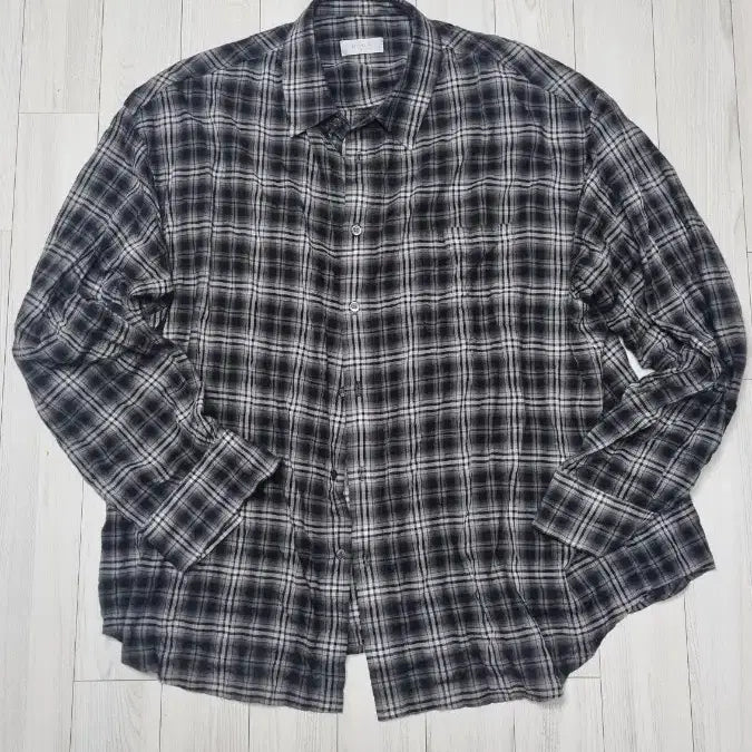 [BUNJANG] MoMa Design Black Checkered Shirt Size 48 / 모마디자인 체크 셔츠 블랙 48