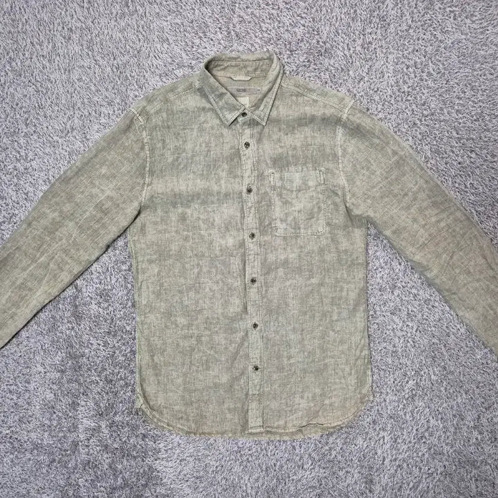 [BUNJANG] Kolon Series Linen Shirt (Men) - Light Khaki / 코오롱 series 남성 린넨 셔츠 100