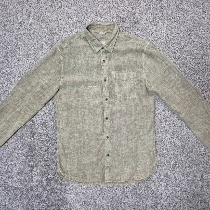 [BUNJANG] Kolon Series Linen Shirt (Men) - Light Khaki / 코오롱 series 남성 린넨 셔츠 100
