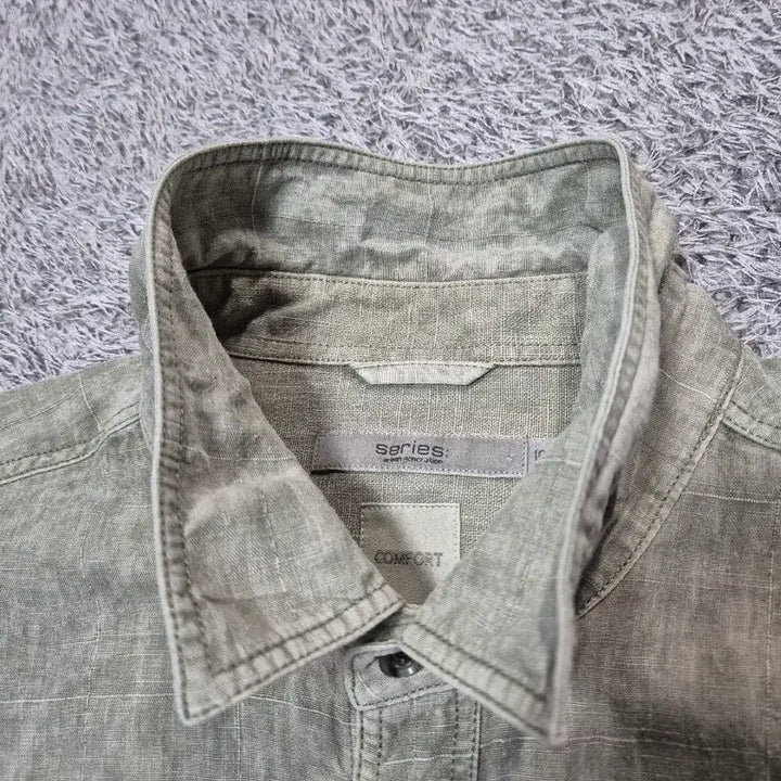 [BUNJANG] Kolon Series Linen Shirt (Men) - Light Khaki / 코오롱 series 남성 린넨 셔츠 100