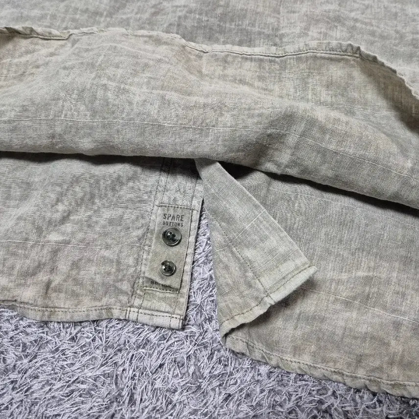 [BUNJANG] Kolon Series Linen Shirt (Men) - Light Khaki / 코오롱 series 남성 린넨 셔츠 100