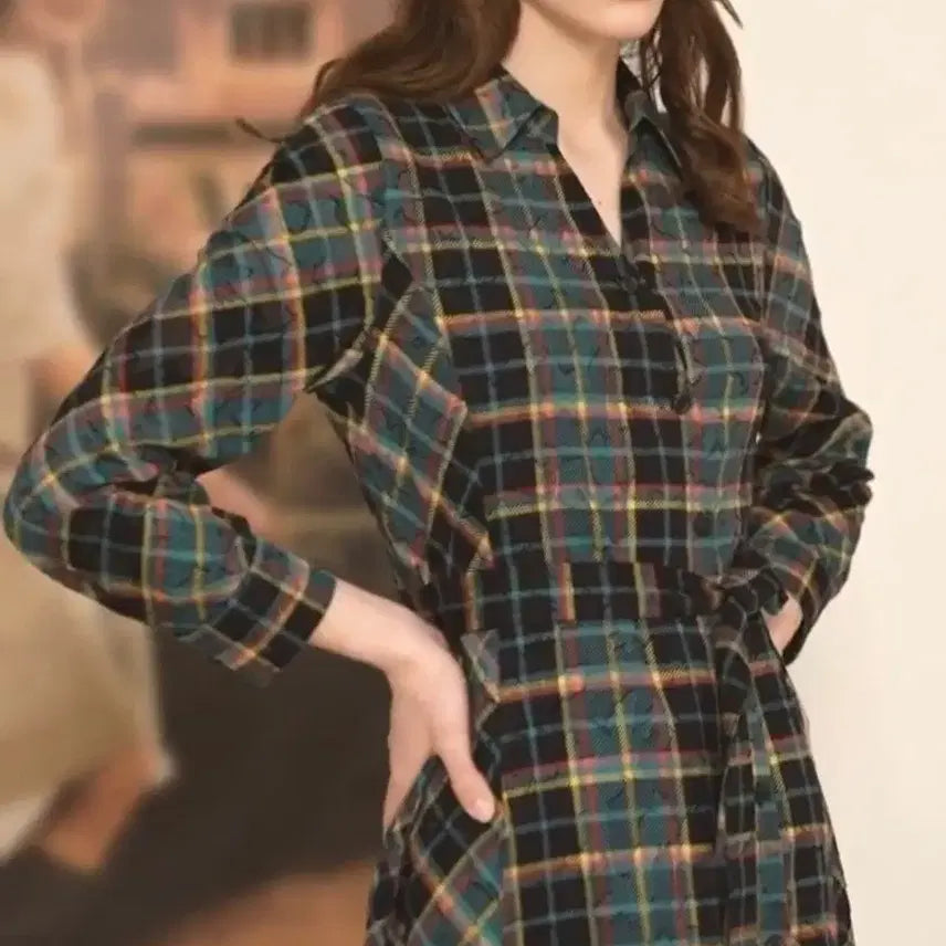 [BUNJANG] Keith Check Long Shirt Dress / KEITH 키이스 SS 체크 롱 셔츠 원피스