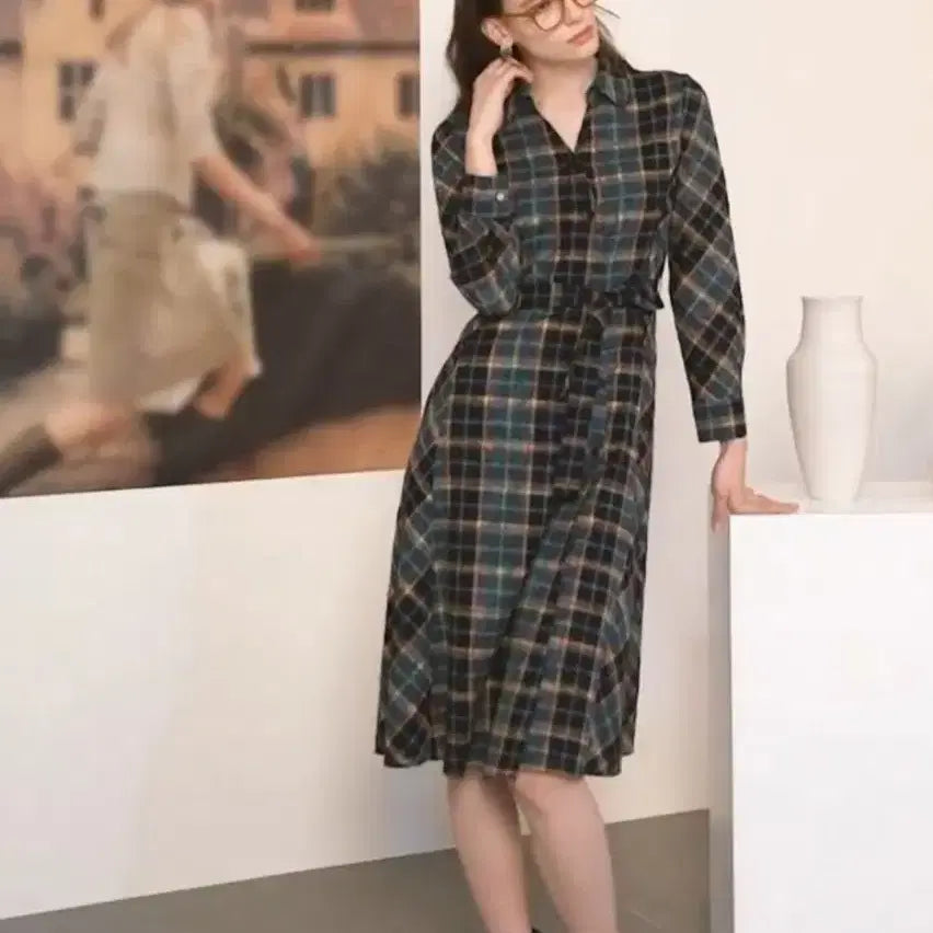 [BUNJANG] Keith Check Long Shirt Dress / KEITH 키이스 SS 체크 롱 셔츠 원피스