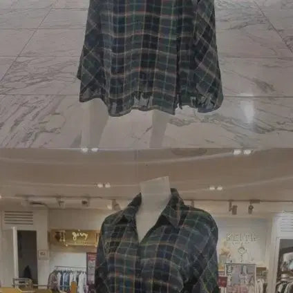 [BUNJANG] Keith Check Long Shirt Dress / KEITH 키이스 SS 체크 롱 셔츠 원피스