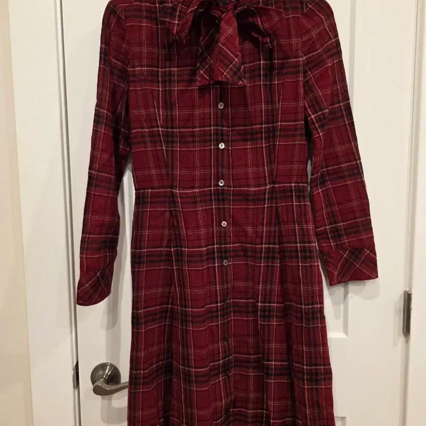 [BUNJANG] BCBG Red Tartan Check Dress / BCBG 비씨비지 레드 타탄 체크 원피스
