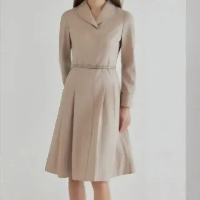 [BUNJANG] KEITH Beige Wool Suit Dress with Belt / KEITH 키이스 베이지 정장 원피스